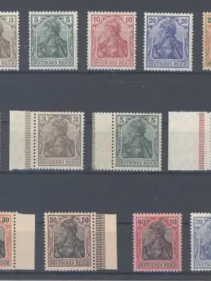Zertifiziert | Deutschland vor 1945 Dt. Reich, */** Posten aus Michel Nummer 83-93 auf Steckkarte
