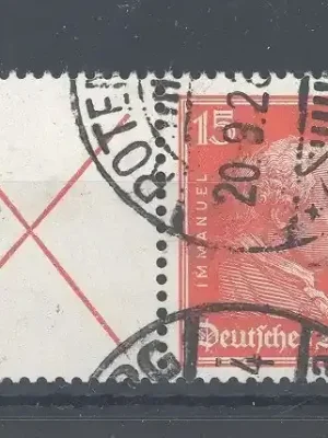 Deutschland vor 1945 Dt. Reich Zusammendruck Mi.Nr. W 23, 15 Pfg. Kant 1926 gestempelt - Kostenlose Rückgabe