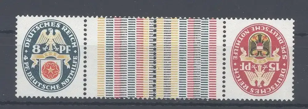 Deutschland vor 1945 Dt. Reich Zusammendruck Michel Nummer KZ 15 aus Nothilfe 1929 ** | Nur für kurze Zeit