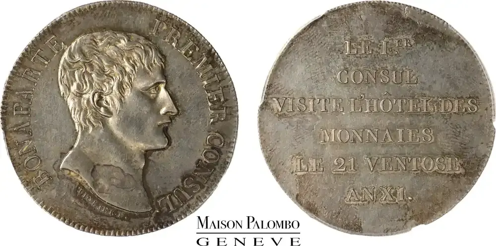 5 francs France Consulat (1799-1804) Epreuve du Visite – PCGS SP Genuine UNC | Hohe Qualität