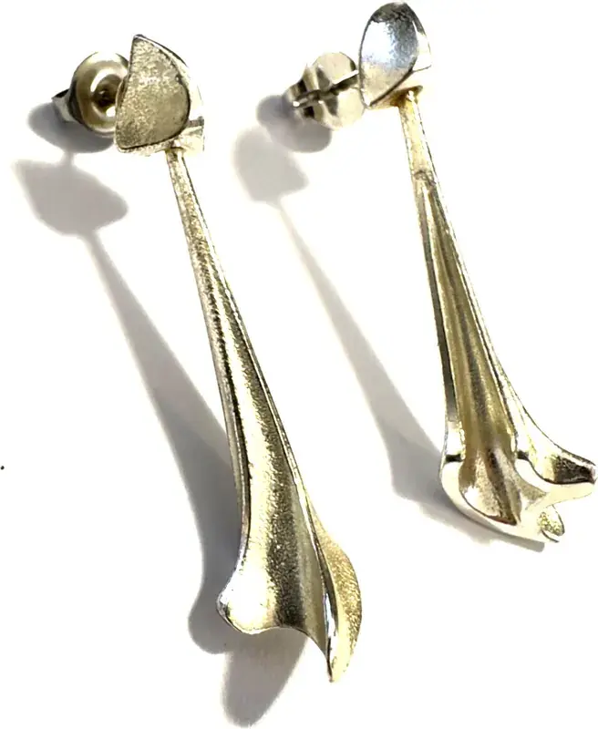 Hammerpreis - Finnland Lapponia Ohrstecker 1986 Ohrhänger Lapponia 925 er Silber 4 cm lang leichte Gebrauchsspuren