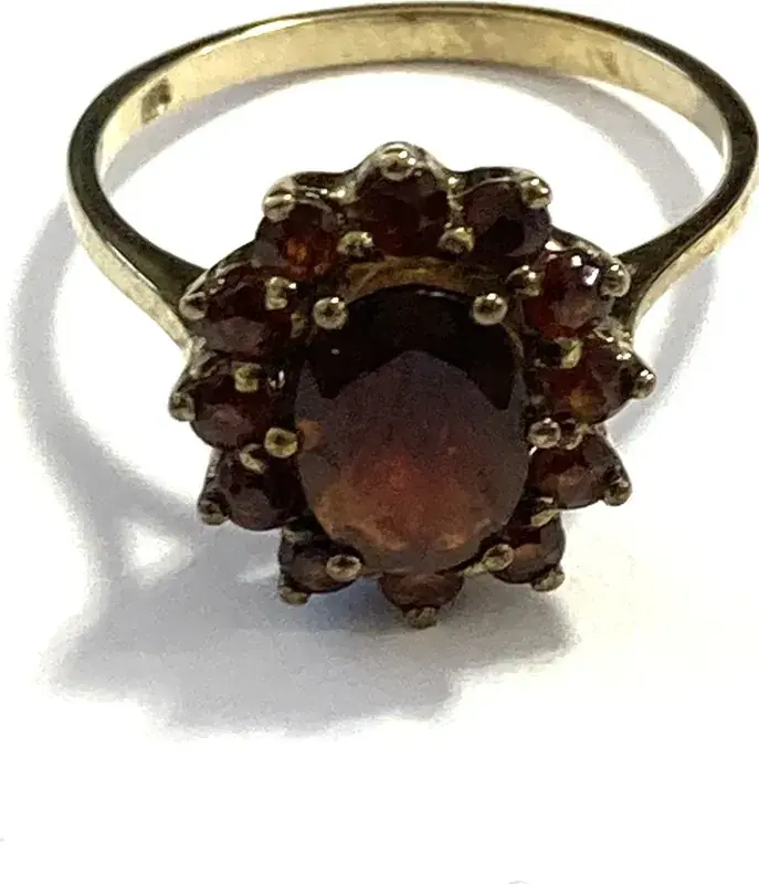 Ring 13x Granat 333er Gelbgold / 8 Karat GG Gr. 53,5 | Rabatt