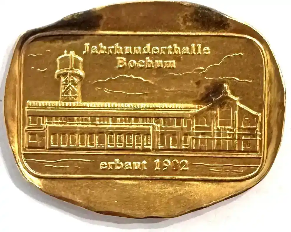 Günstig - Deutschland Bochumer Stadtbarren Jahrhunderthalle Bochum limitiert 150 Stück vergoldet