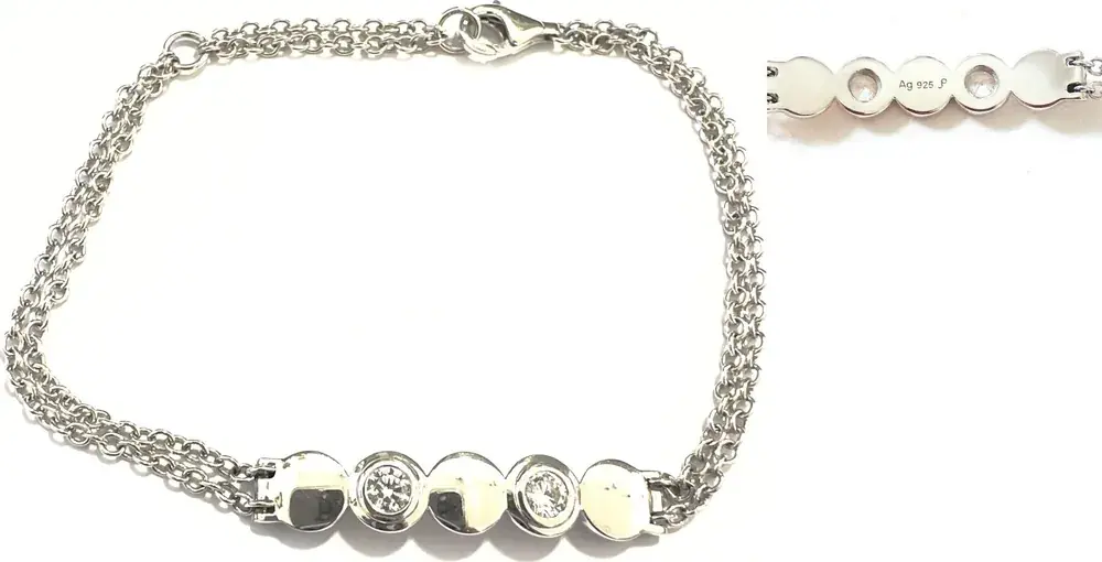 Pfeffinger Silberdesign Armband 2 Zirkonia 925er Sterling Silber sehr gut | Einfach bestellen