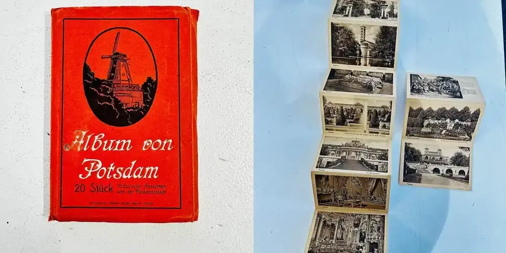 Fast ausverkauft - Deutschland Leporello Potsdam um 1920 15 Ansichtskarten Potsdam Palast Hotel Panorama Stadtschloß Friedenskirche sammelwürdig