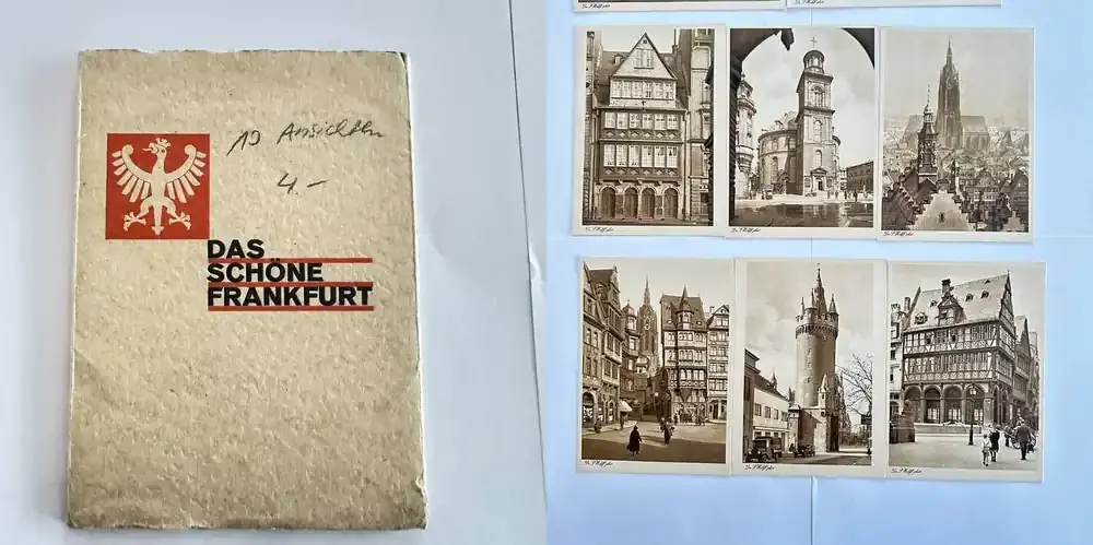 Deutschland Heft mit 10 Ansichtskarten Frankfurt um 1950 10 Ansichten Das schöne Frankfurt gut, kleiner Einriß an der Hülle,Bleistift Beschriftung | Günstig