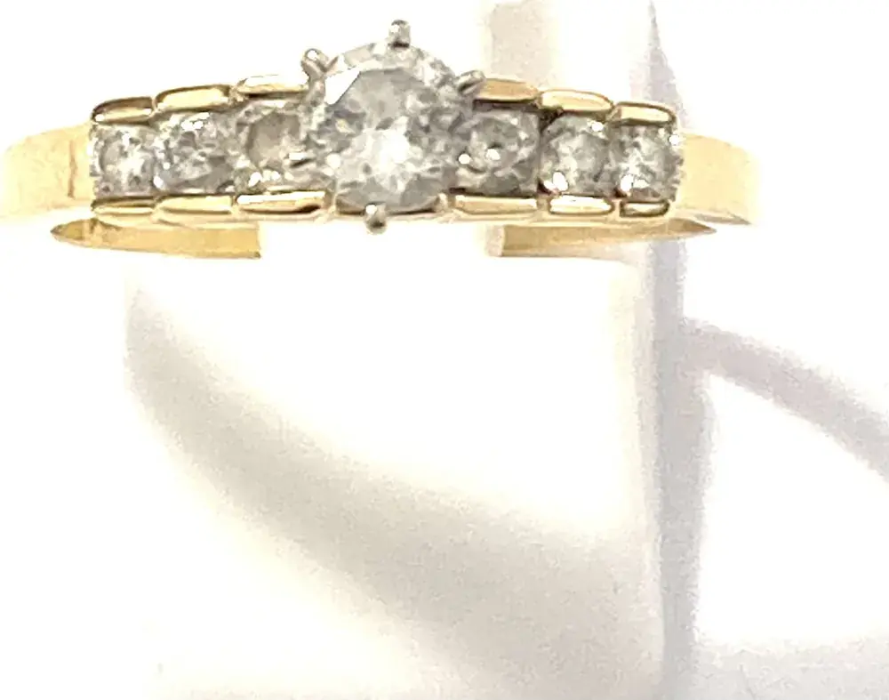 Sofort bestellen - Ring mit 7x Diamant zu gesamt 0,46 ct / 585er Gelbgold (14 Karat GG) / Gr. 57