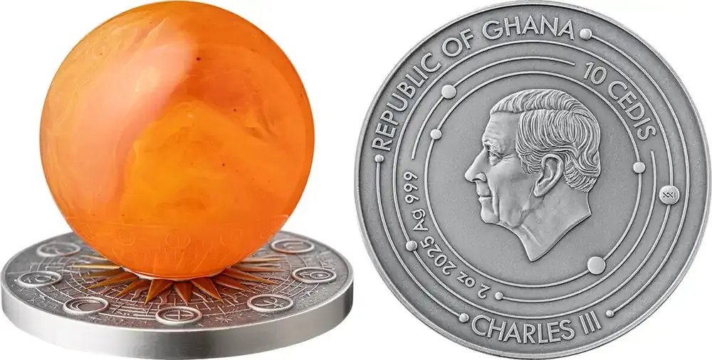 Schnelle Zustellung - 2026 2025 Republic of Ghana 10 cedis Solar System – Sun Ag Antique finish