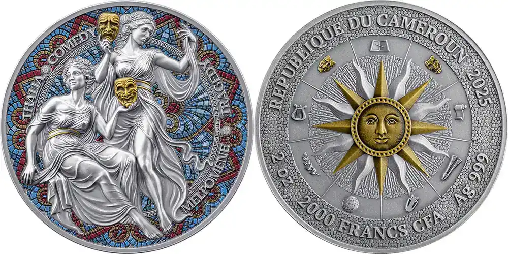 2025 Republic of Cameroon 2000 francs CFA The Nine Muses – Melpomene & Thalia Ag Antique finish | Neu im Shop
