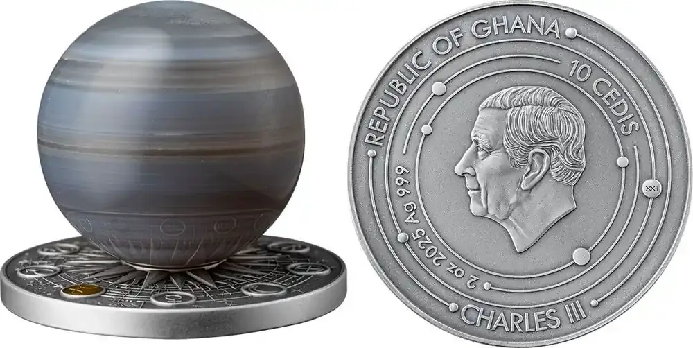 Venus Solar System 2 oz Antique finish Silver Coin 10 Cedis Republic of Ghana 2025 | Jetzt sparen