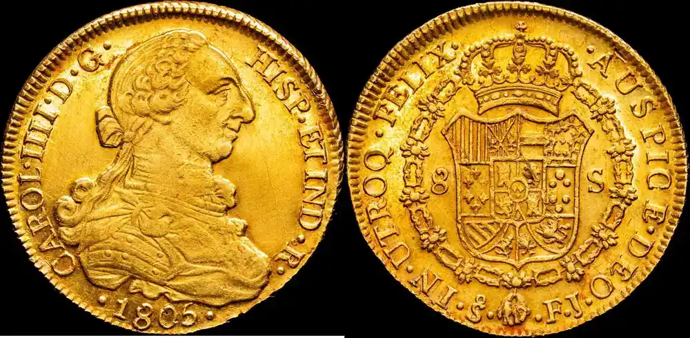 Santiago de Chile 8 Escudos 1805 1788-1808 Carlos IV EBC/SC- | Günstig