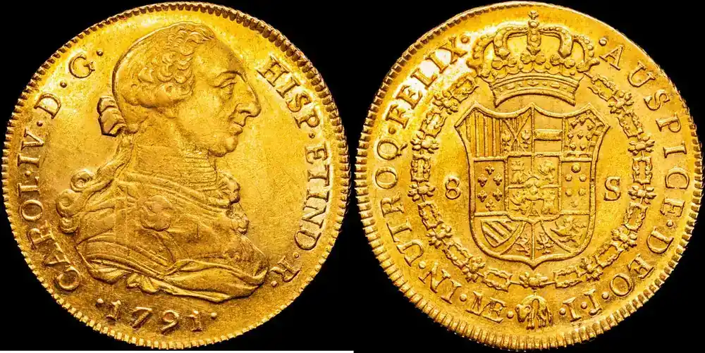 Topseller | Lima (Perú) 8 Escudos 1791 1788-1808 Carlos IV EBC-/EBC+