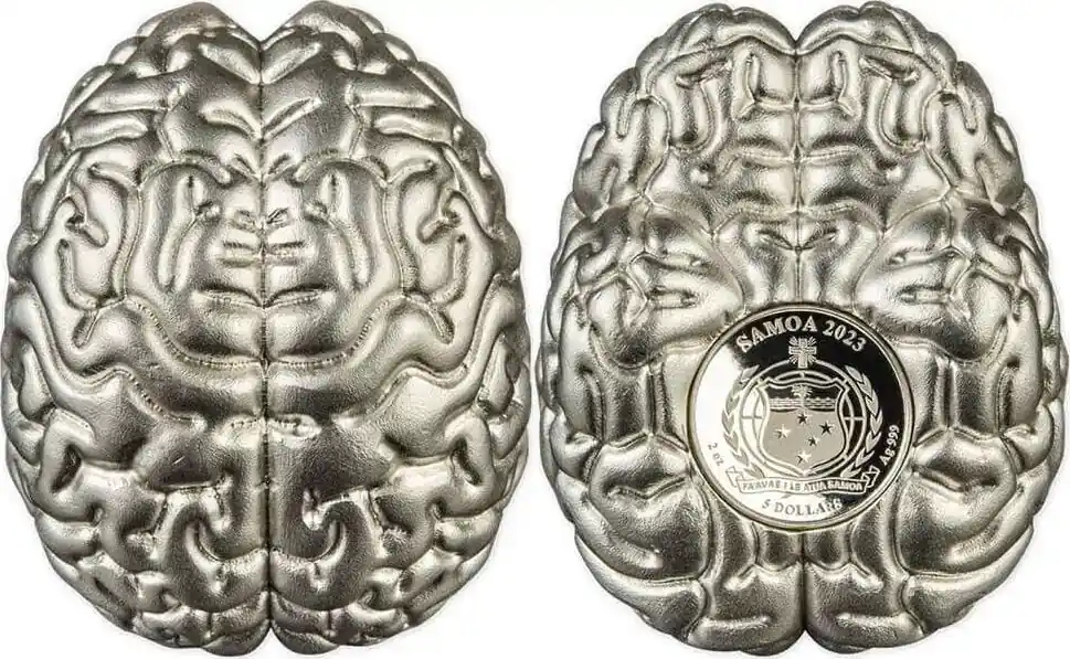 Rabatt | 5 dollars The Brain 2 oz Proof-like Silver Coin 5 Samoa 2023