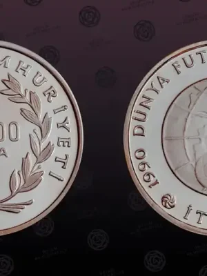 Zertifiziert | TURKEY, KM 992 , Silver, 20000 Lira, 1990, Proof, 1990 World Championship Soccer. Coin in excellent condition! PP