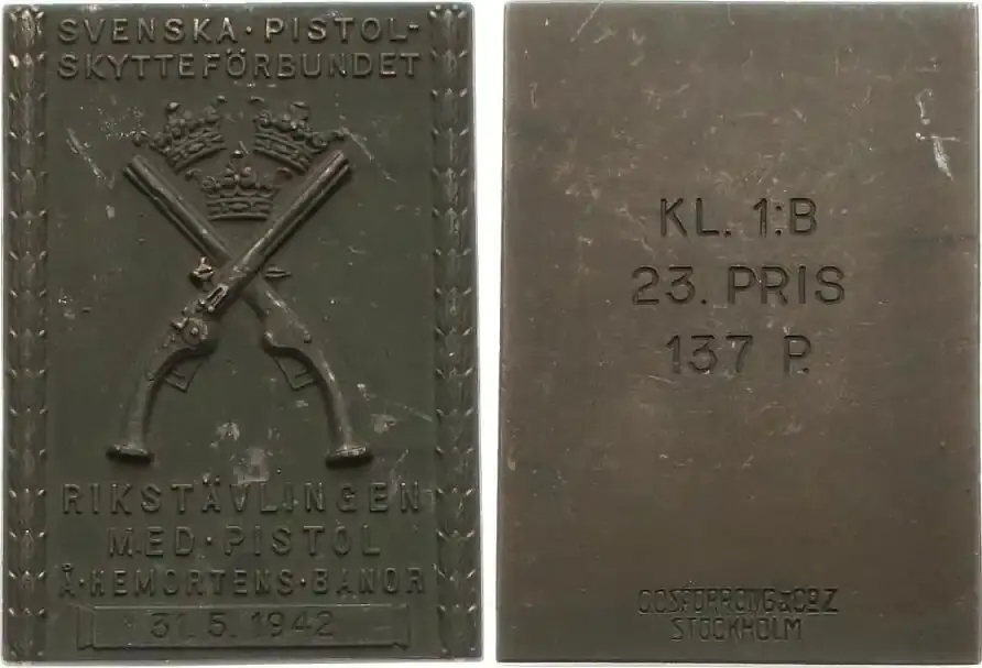 Schweden Bronzeplakette 1945 51 x 36 mm vz | Sonderangebot
