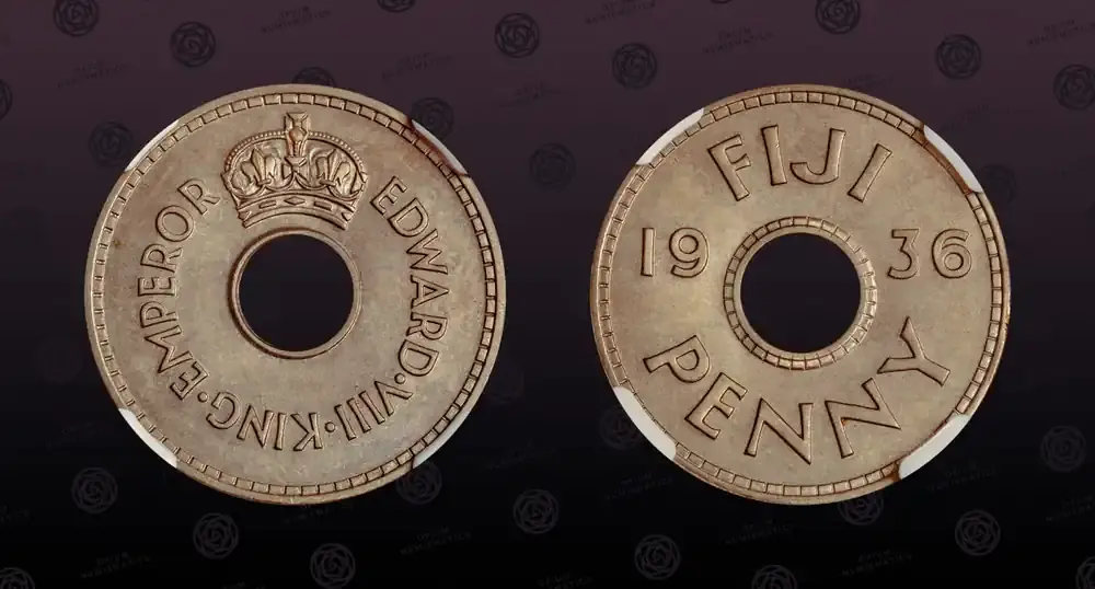 Nur für kurze Zeit - FIJI, Copper-Nickel, Penny, 1936, Proof, KM 6 PP