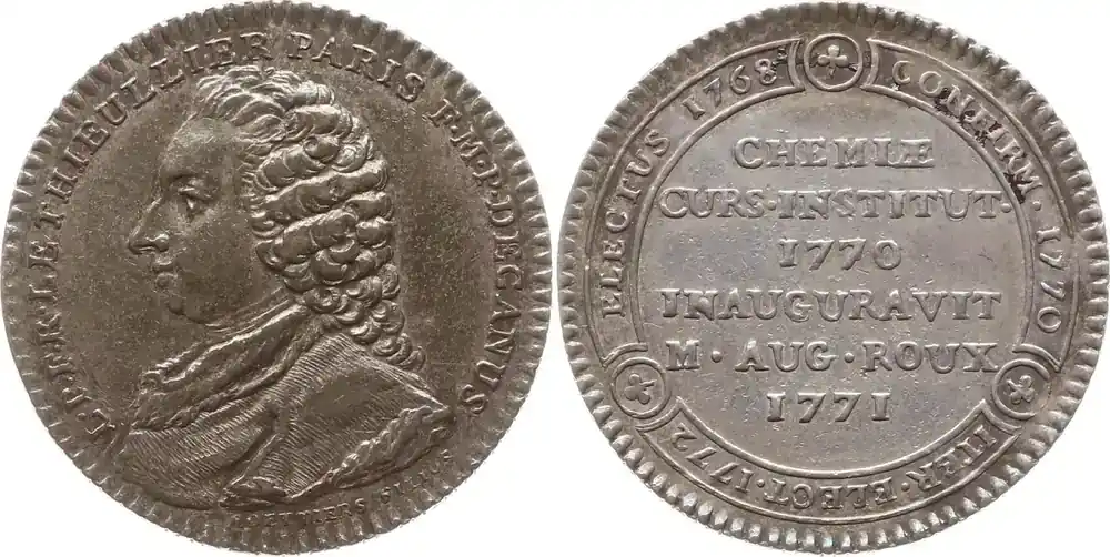Frankreich, Königreich Silber – Jeton 1772 v. Roettiers, auf Le Thieullier, Dekan der medizinischen Fakultät, 6 Zeilen Sehr selten, vorzüglich mit feiner Patina | Abverkauf