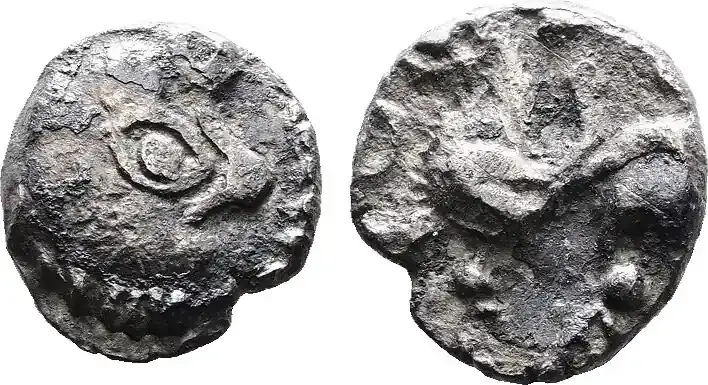 Obol 2nd-1st Century BC Eastern Celtic Tribe. Imitation of Philip II of Macedon, ‘Kapos‘. Rare! ss+ - Mega-Angebot
