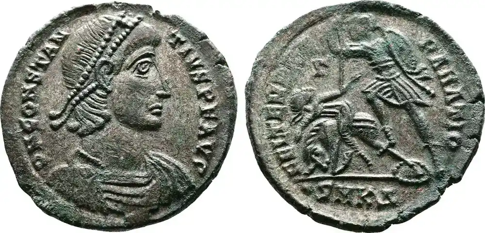 Sonderaktion - Roman Empire Centenionalis 337-361 AD Constantius II. Cyzicus. Lightly Silvered. vz