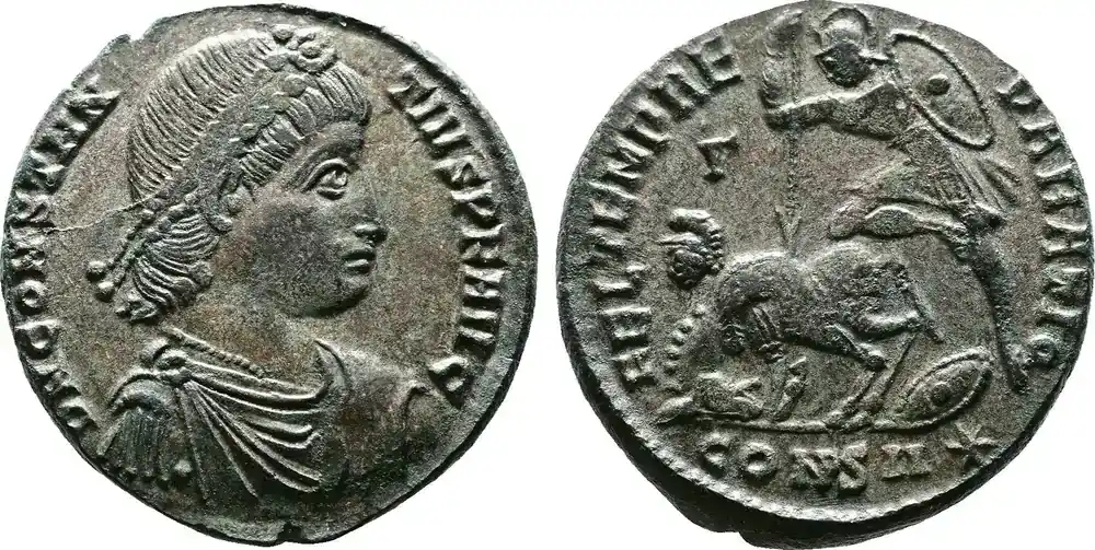 Roman Empire Centenionalis 337-361 AD Constantius II. Almost Fully Silvered. vz- - Schnell zugreifen