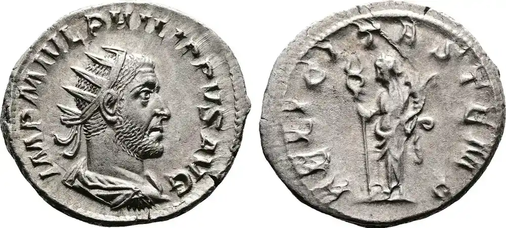 Direkt bestellen - Roman Empire Antoninianus 244-249 AD Philip I ‘the Arab‘. Rome Mint. Lustrous Surface with a Powerful Portrait! fast vz