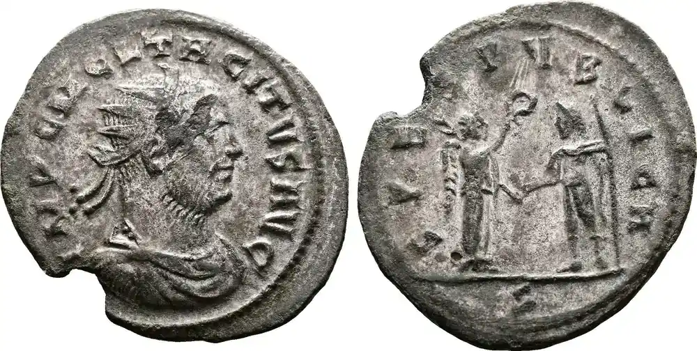 Roman Imperial Antoninianus 275-276 AD Tacitus. Almost Fully Silvered. About ss+ - Letzte Stücke