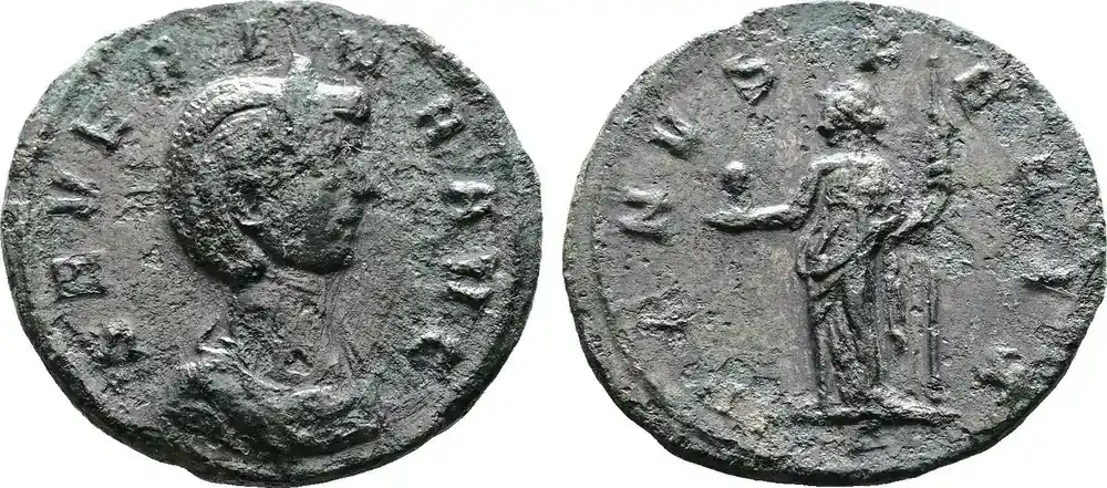 Roman Empire 270-275 AD Severina (wife of Aurelian). Denarius – Rarer Denomination. Very s. - Rabatt