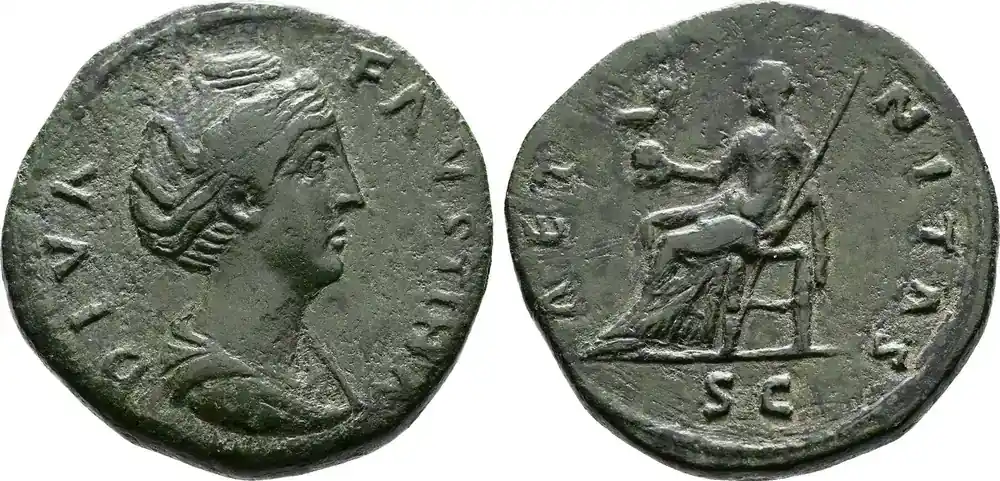 Roman Empire Sestertius died 140/1 AD Struck on a Huge Flan Gut ss. - Beliebt
