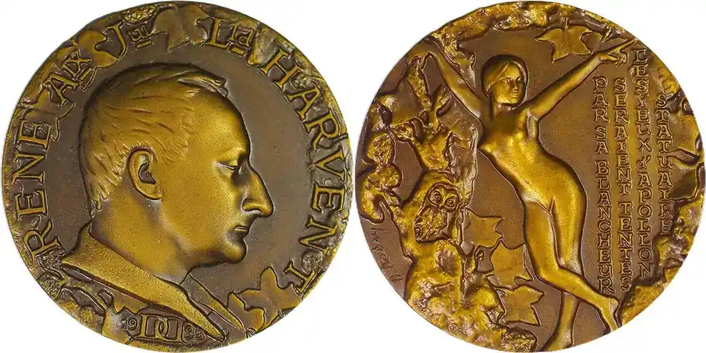 Belgium Historical Medal 1995 René Harvent / Debay aUNC - Direkt vom Hersteller
