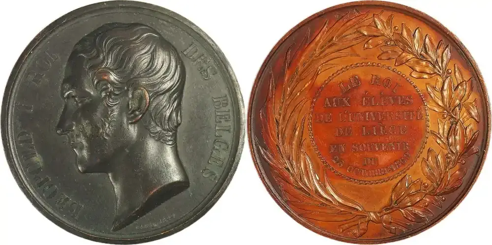Belgium Historical medal 1844 (1860) Leopold I – König der Belgier, Besuch der Universität Lüttich / Barre VF | Schnell zugreifen