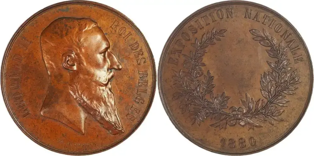 Extra sparen | Belgium Historical medal 1880 Leopold II – König der Belgier / Nationale Ausstellung / Wiener EF-