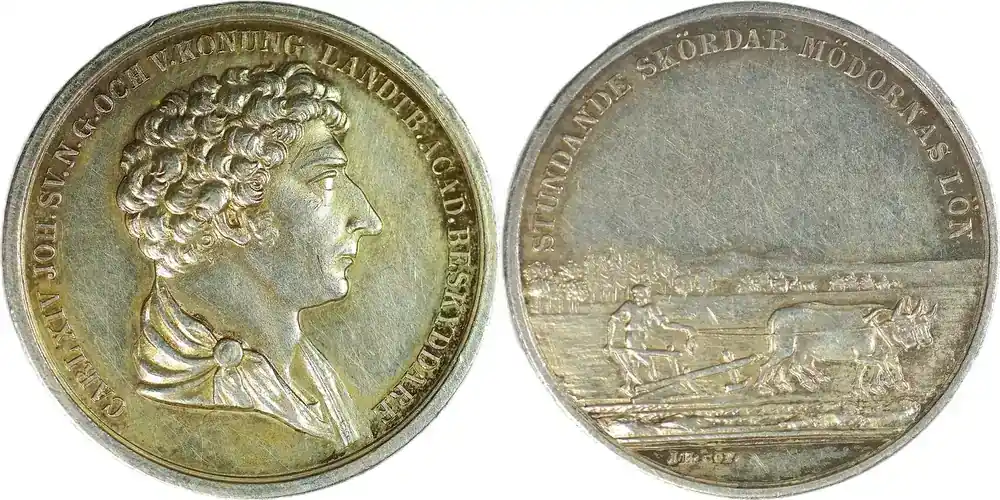 Preis gesenkt | Sweden Historical medal 1926 Karl XIV. Johann – König von Schweden und Norwegen Landwirtschaftsakademie EF