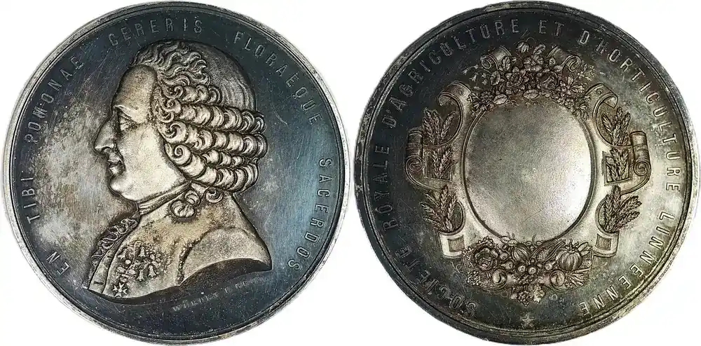 Belgium / Sweden Historical medal 1847 Königliche Linnéische Gesellschaft – Landwirtschafts- und Gartenbaupreis EF | Preisnachlass