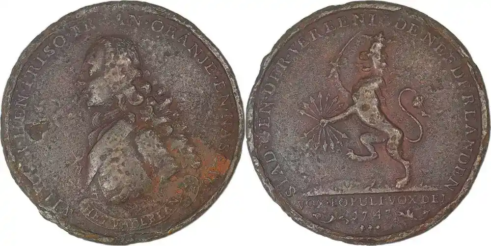 Netherlands Historical medal 1747 zur Erhebung Wilhelm IV. zum Statthalter F - Begrenztes Angebot