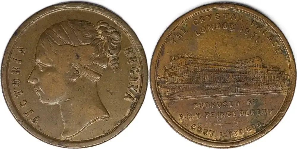 United Kingdom Historical medal 1851 Queen Victoria – Crystal Palace opening / Great Exhibition F / VF - Sofort bestellen