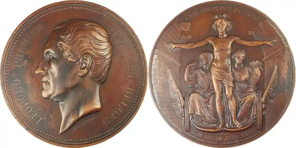 Meistverkauft | Belgium Historical medal 1860 Leopold I – Abschaffung der Octrois von Leopold Wiener VF+