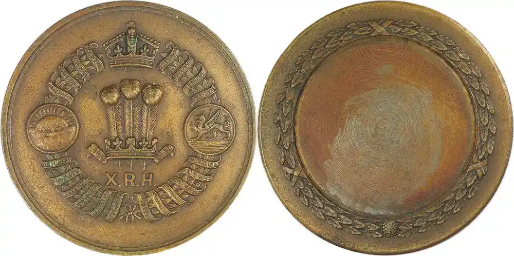 Great Britain / Wales Historical medal Prinz von Wales Federn – 10. Royal Hussars XRH Preismedaille EF Spots | Extra sparen
