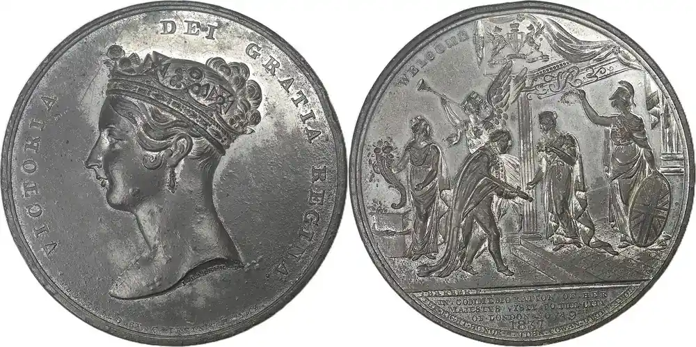 United Kingdom Historical medal 1837 Königin Victoria – Besuch in London – J. Barber VF/EF - Letzte Stücke