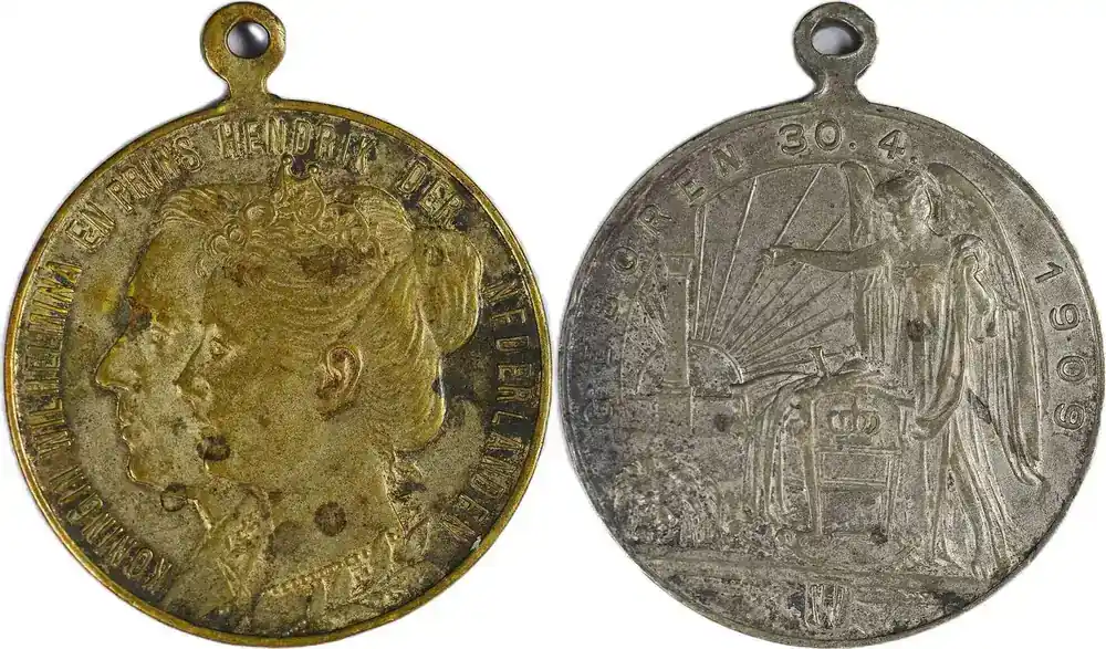 Netherlands Historical medal 1909 Geburt von Prinzessin Juliana – Königin Wilhelmina und Prinz Heinrich vf - Sonderaktion