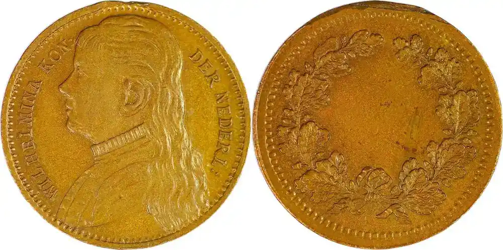 Netherlands Historical medal N.D 1890-1897 Königin Wilhelmina – Jugendporträt VF | Markenqualität