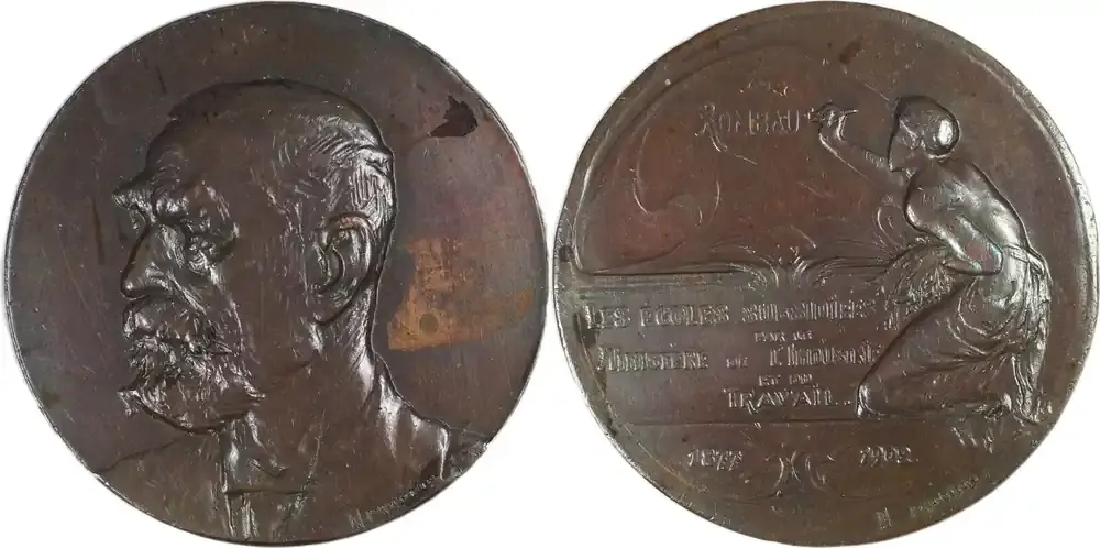 Schnäppchen | Belgium Historical medal 1902 Ehrung für Rombaut für 25 Jahre Engagement im subventionierten technischen VF