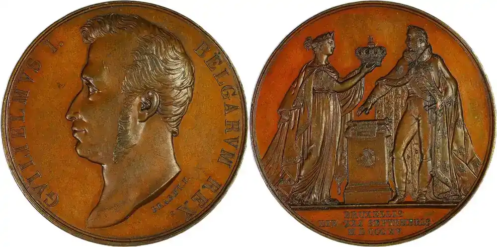Topseller | Netherlands Historical medal 1815 Krönung von Wilhelm I. als König der Niederlande von Braemt EF
