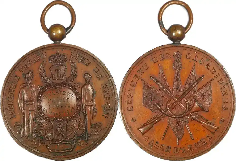 Sicher einkaufen | Belgium Historical medal 1901 Regiment der Karabiniers / 2. Preis Gymnastik VF