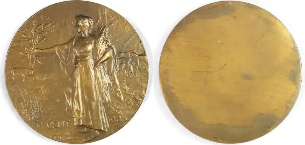 Mega-Angebot - Belgium / Ghent Historical medal 1908 Preismedaille für landwirtschaftliche Zwecke – v. LeRoy EF-