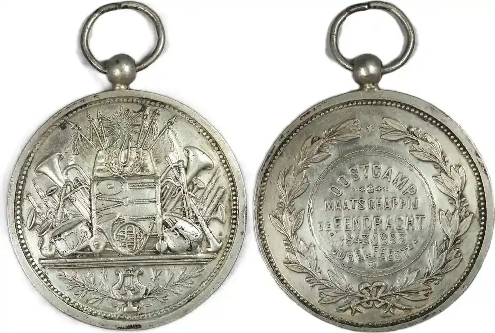 Belgium Historical medal 1893 Oostkamp Die Gesellschaft, De Eendracht 1843-1893 „Jubelfest“ EF | Versand noch heute