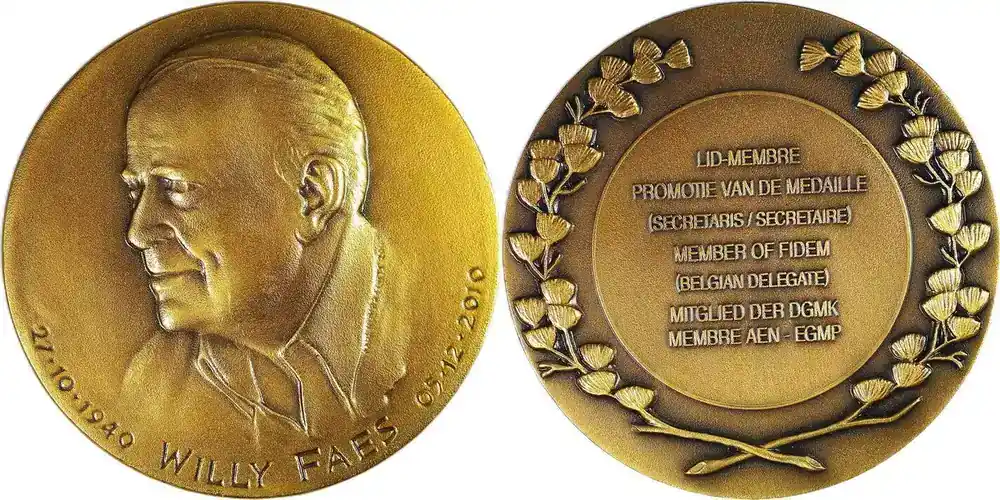 Neuzugang - Belgium Historical medal Willy Faes (1940–2010) aUNC
