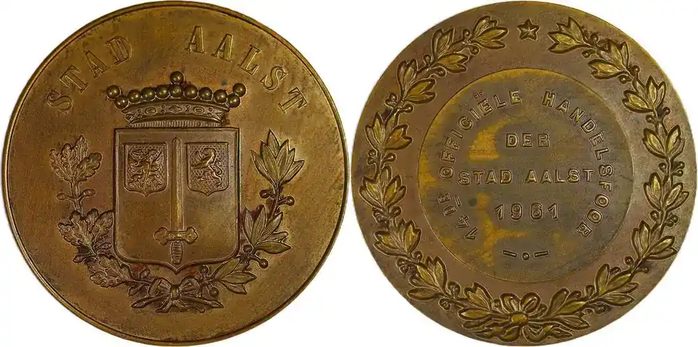 Belgium Historical medal 1961 14. Offizielle Handelsmesse der Stadt Aalst VF+ | Kostenlose Rückgabe