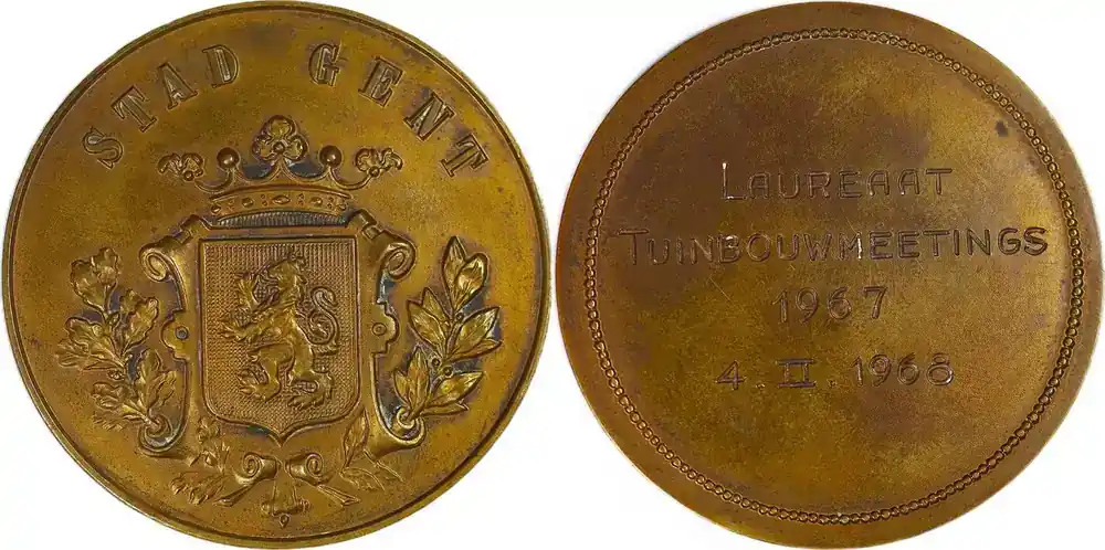 Jetzt neu - Belgium Historical medal 1968 Genter Gartenbaupreis EF