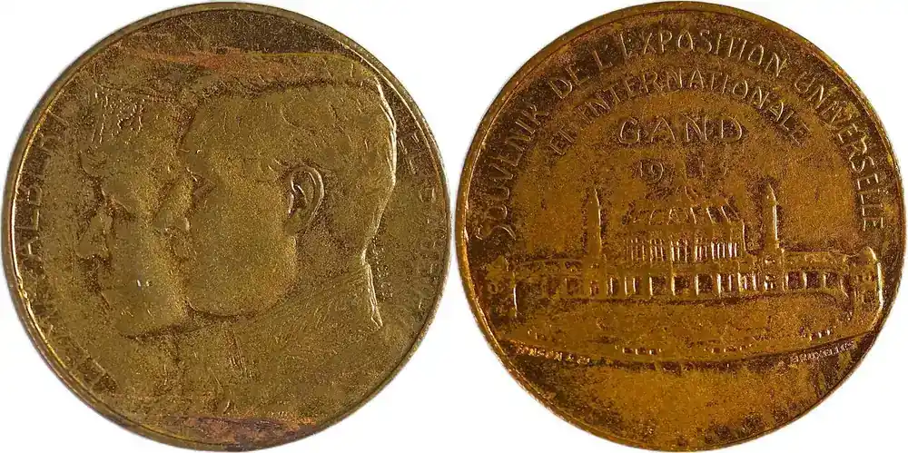 Belgium Historical medal 1913 Weltausstellung Gent – Königlicher Besuch VF | Ausverkauf
