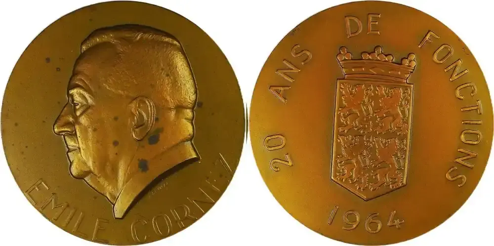 Belgium Historical medal 1964 20 Dienstjahre von Emile Cornet EF | Abverkauf